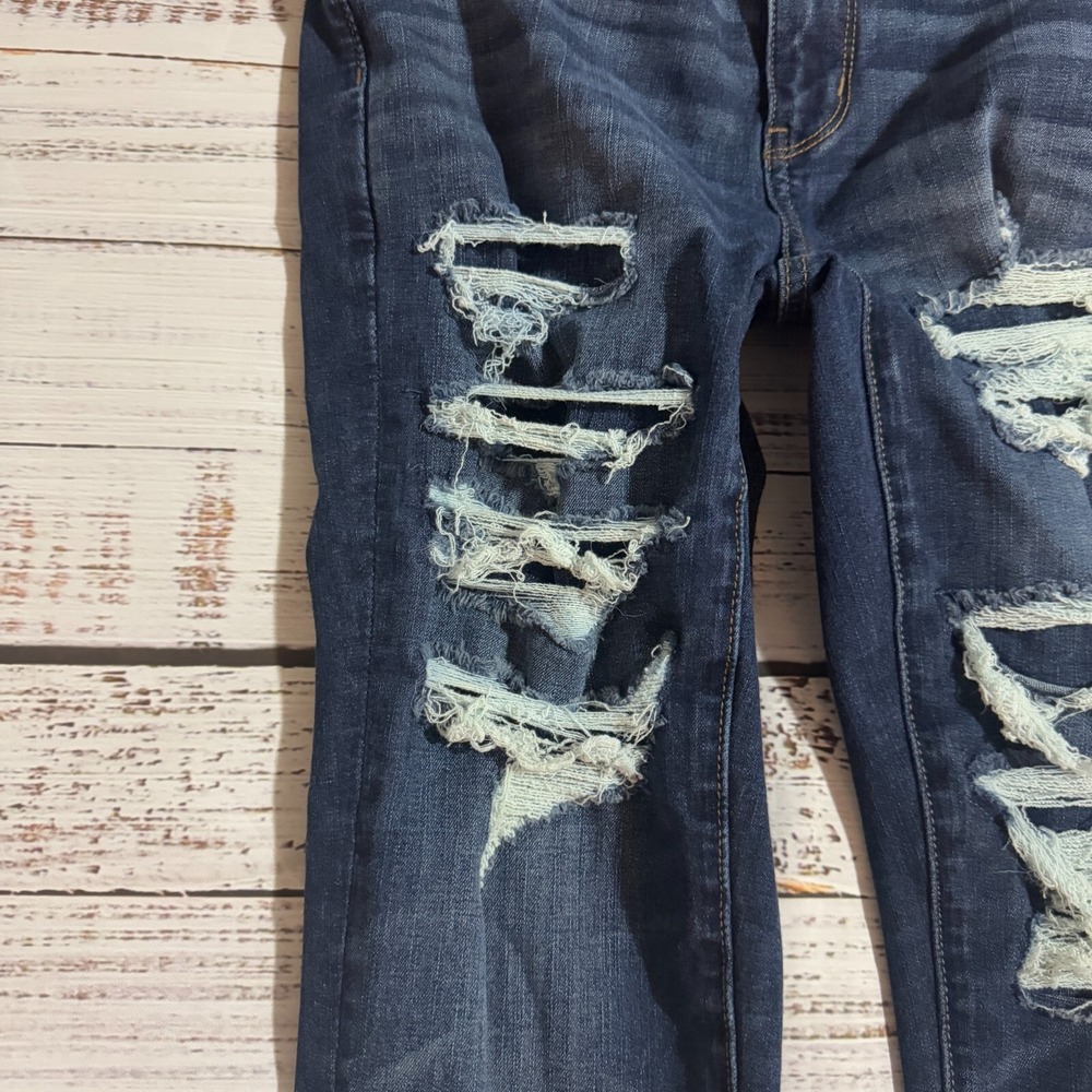 American Eagle Jeans‎ Next Level Stretch Jegging Distressed High Rise Women's 4 - Picture 3 of 16